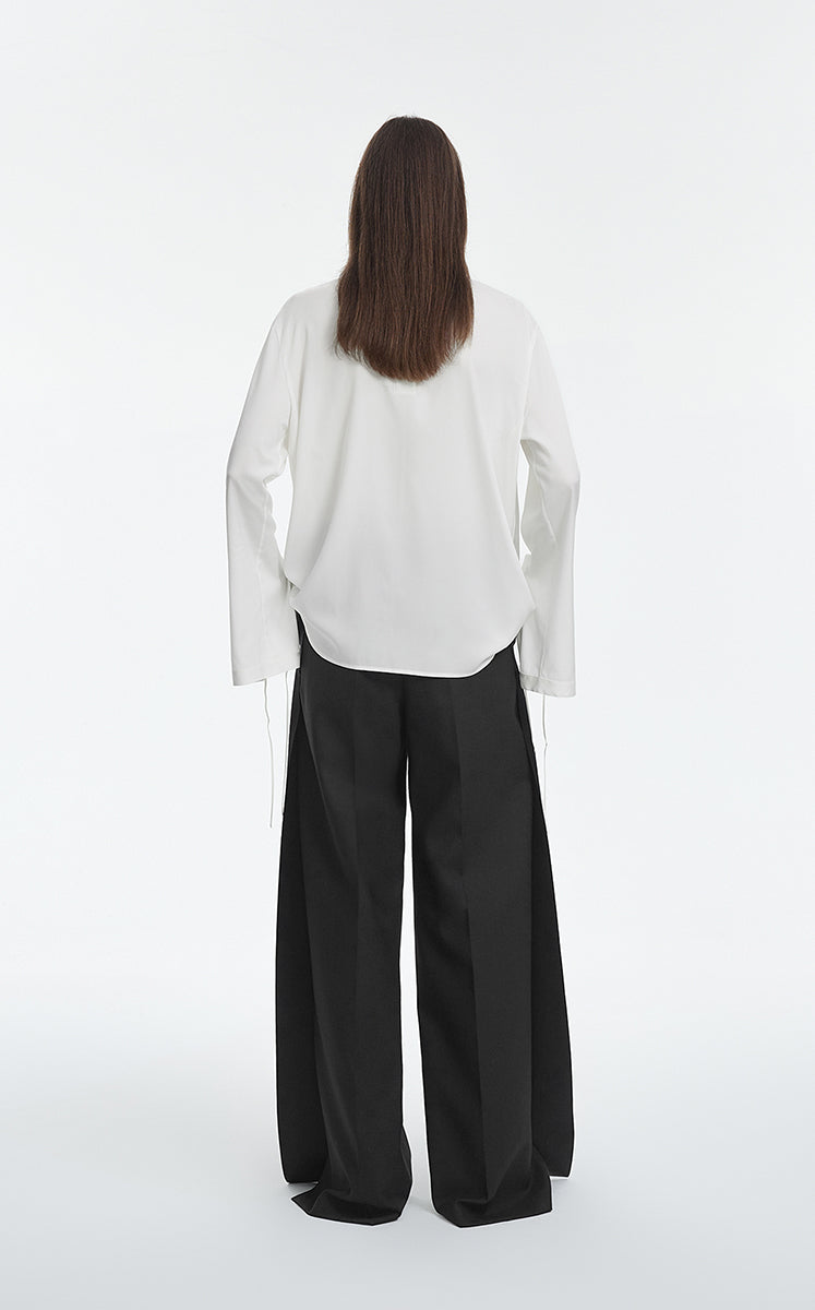 Shirt / JNBY Silk Twill Tie Detail Relaxed Shirt