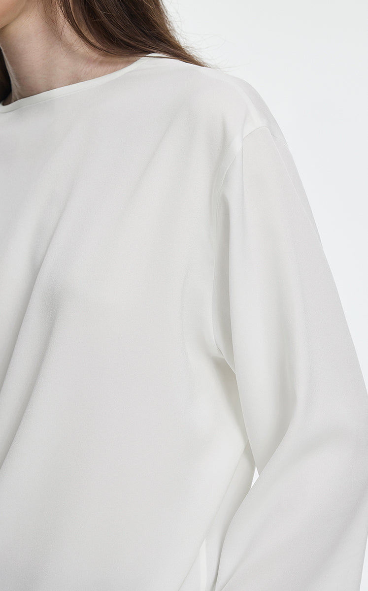 Shirt / JNBY Silk Twill Tie Detail Relaxed Shirt