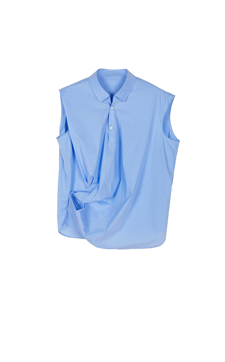 Shirt / JNBY Structured Sleeveless Cotton Pleated Shirt