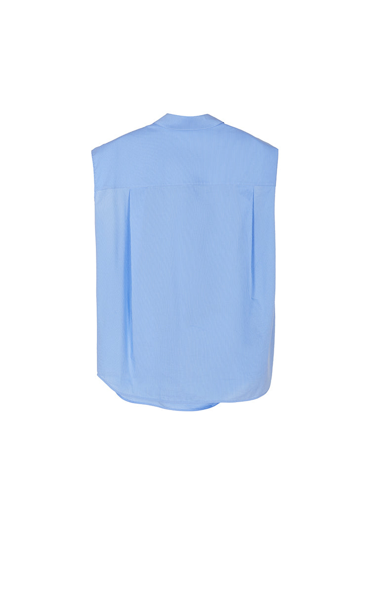 Shirt / JNBY Structured Sleeveless Cotton Pleated Shirt
