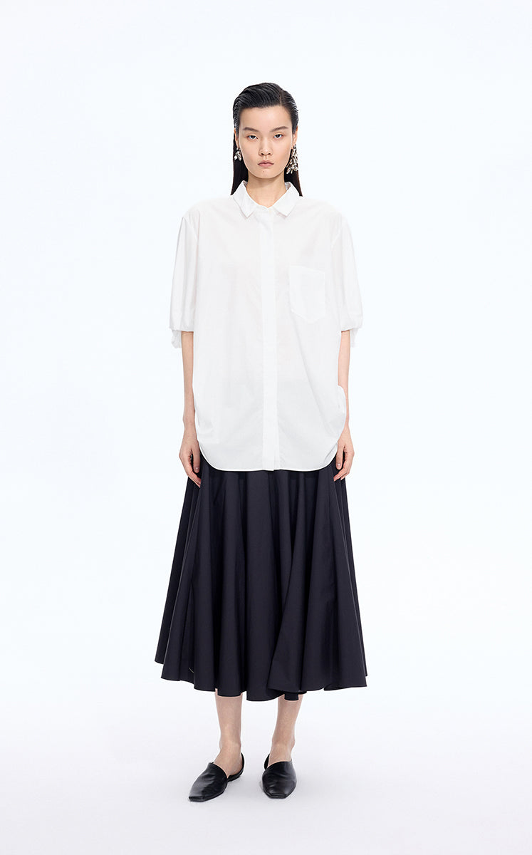 Shirt / JNBY Twisted Poplin Short Sleeve Shirt Off White