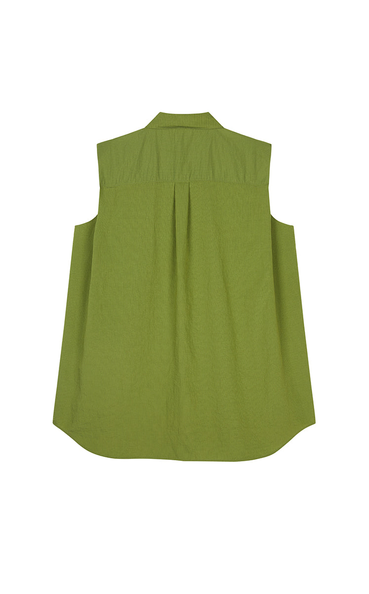 Shirt / JNBY Textured Modal Sleeveless Shirt Olive Black-2