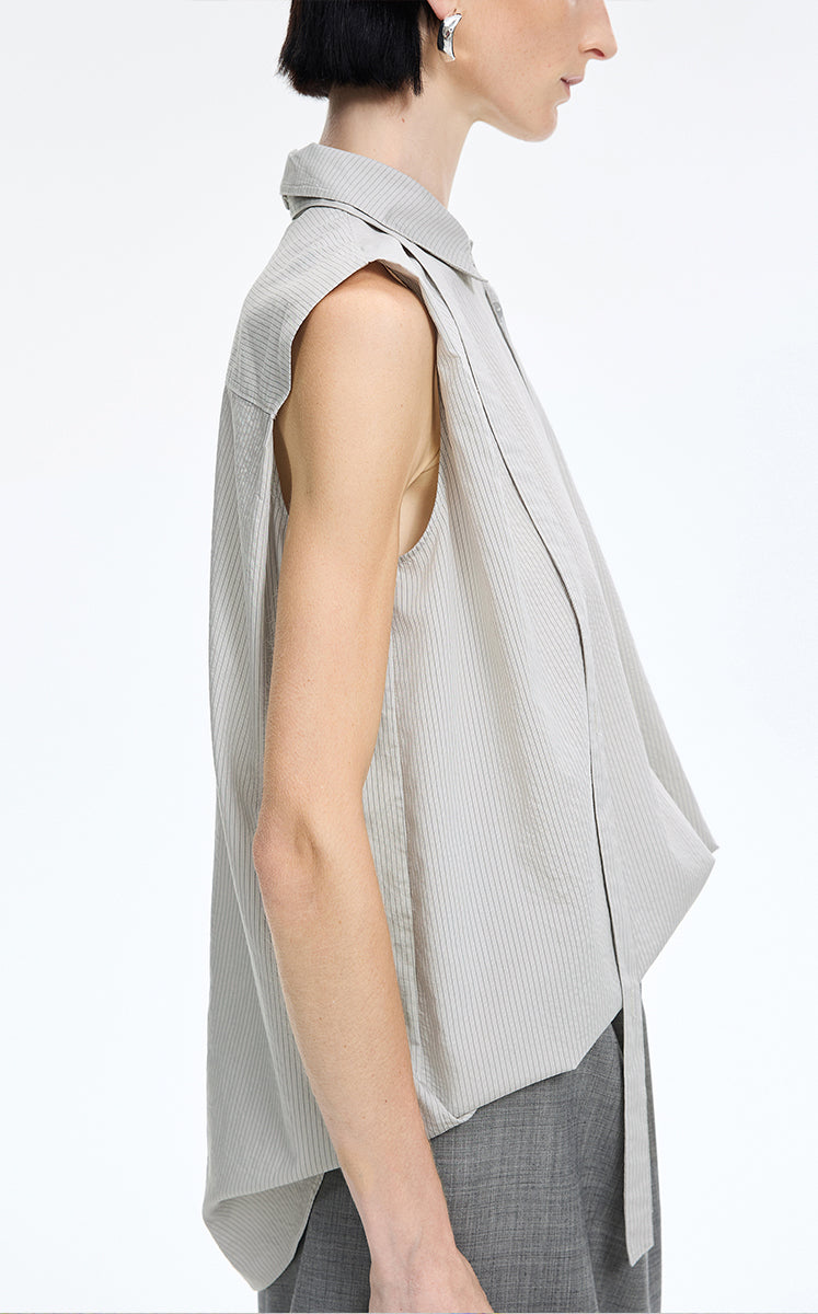 Shirt / JNBY Textured Modal Sleeveless Shirt Sage Green-1