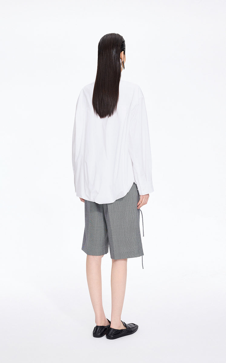 Shirt / JNBY V-Neck Poplin Oversized Shirt Ecru-2