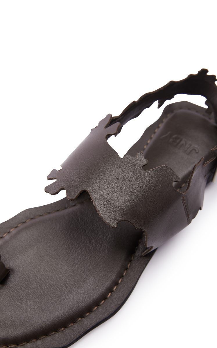 Shoes / JNBY Split-Toe Leather Sandals Dark Brown-2