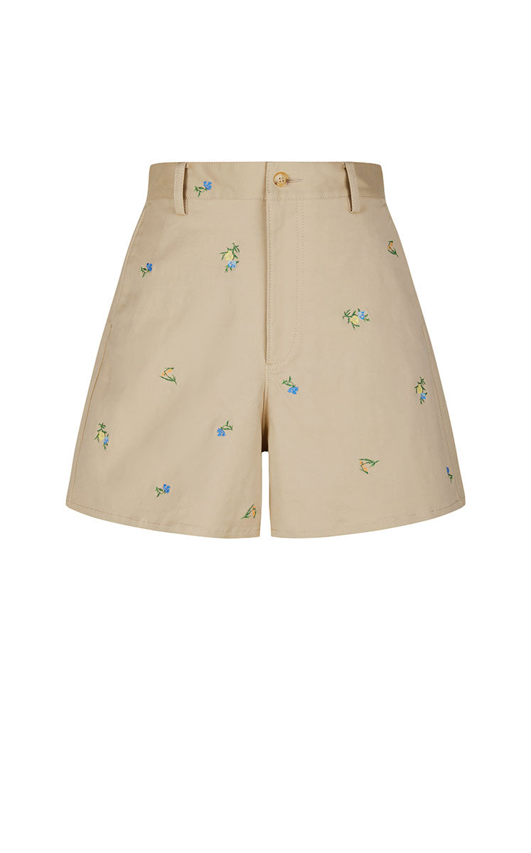 Shorts / JNBY Cotton Embroidered A-Line Shorts