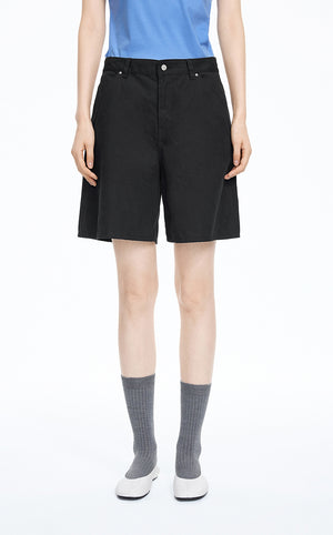 Shorts / JNBY Cotton Wide-Leg Bermuda Shorts Black
