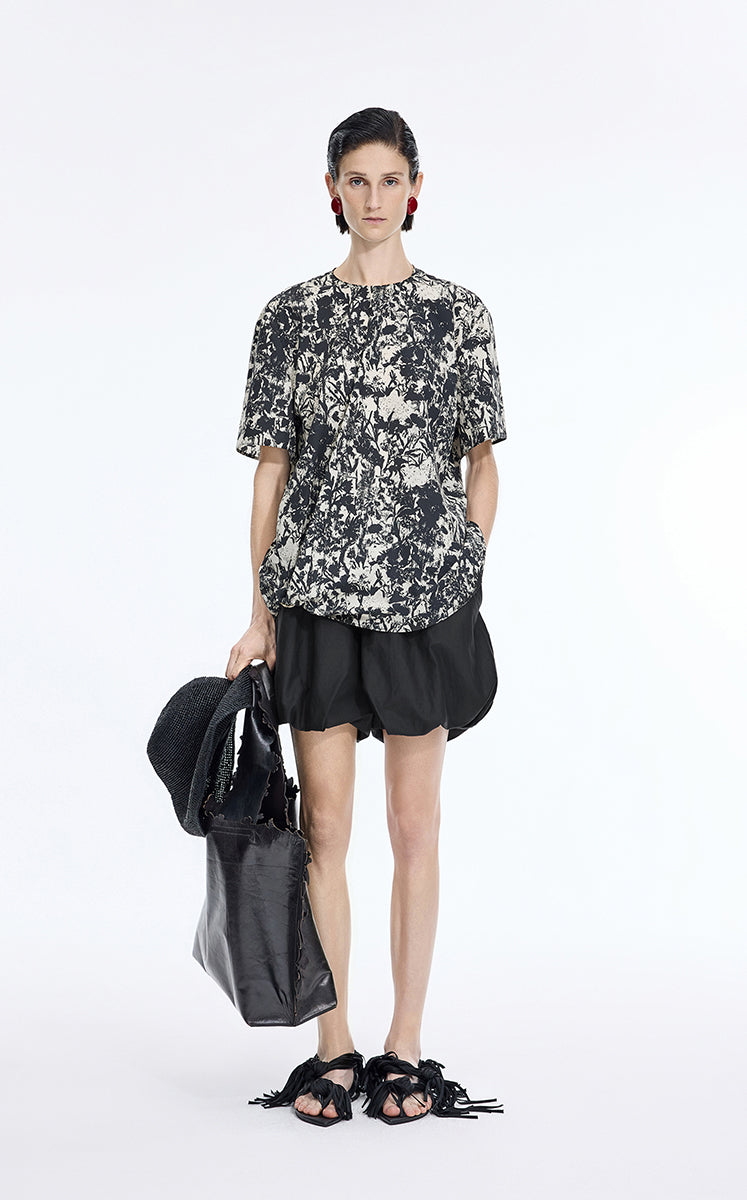 Shorts / JNBY Silk-Cotton Bubble Hem Shorts