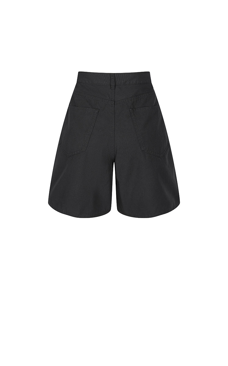 Shorts / JNBY Cotton Wide-Leg Bermuda Shorts Black-1