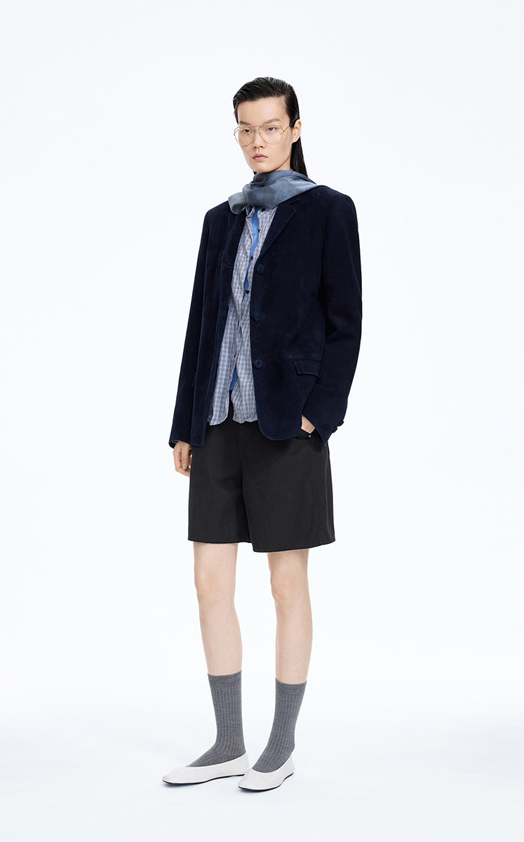 Shorts / JNBY Cotton Wide-Leg Bermuda Shorts Black-1