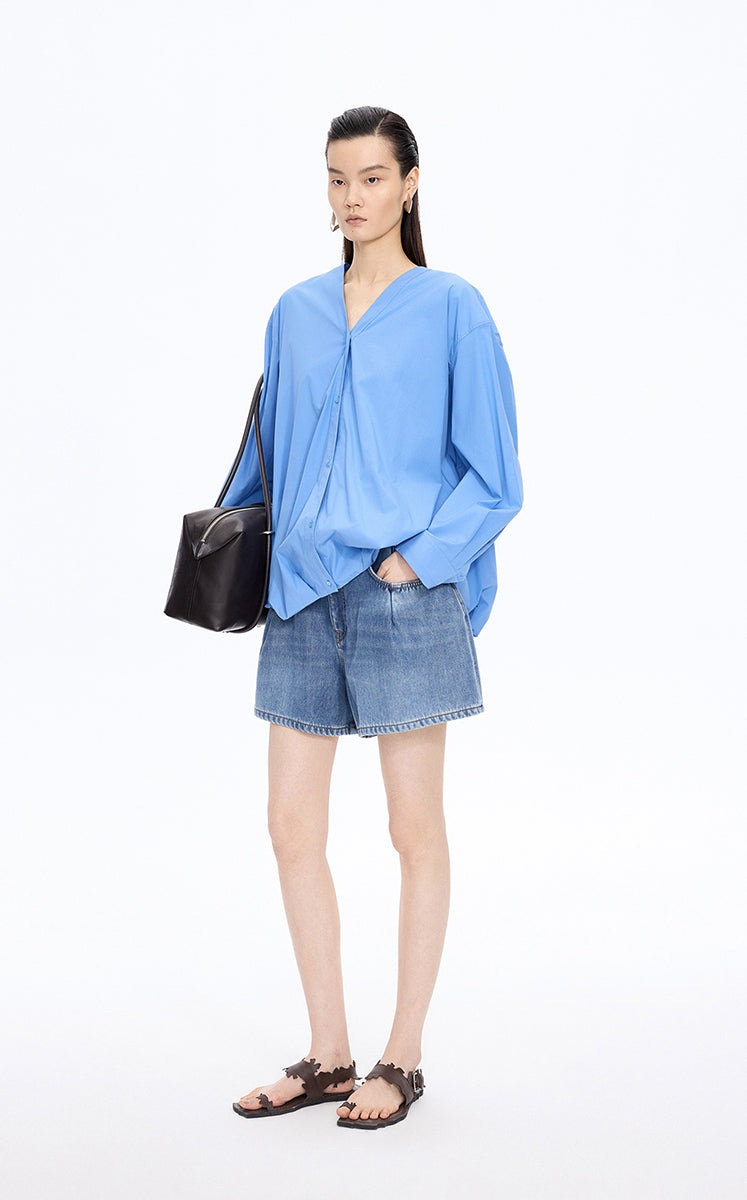 Shorts / JNBY Lyocell Balloon Denim Shorts Light Denim Blue-1