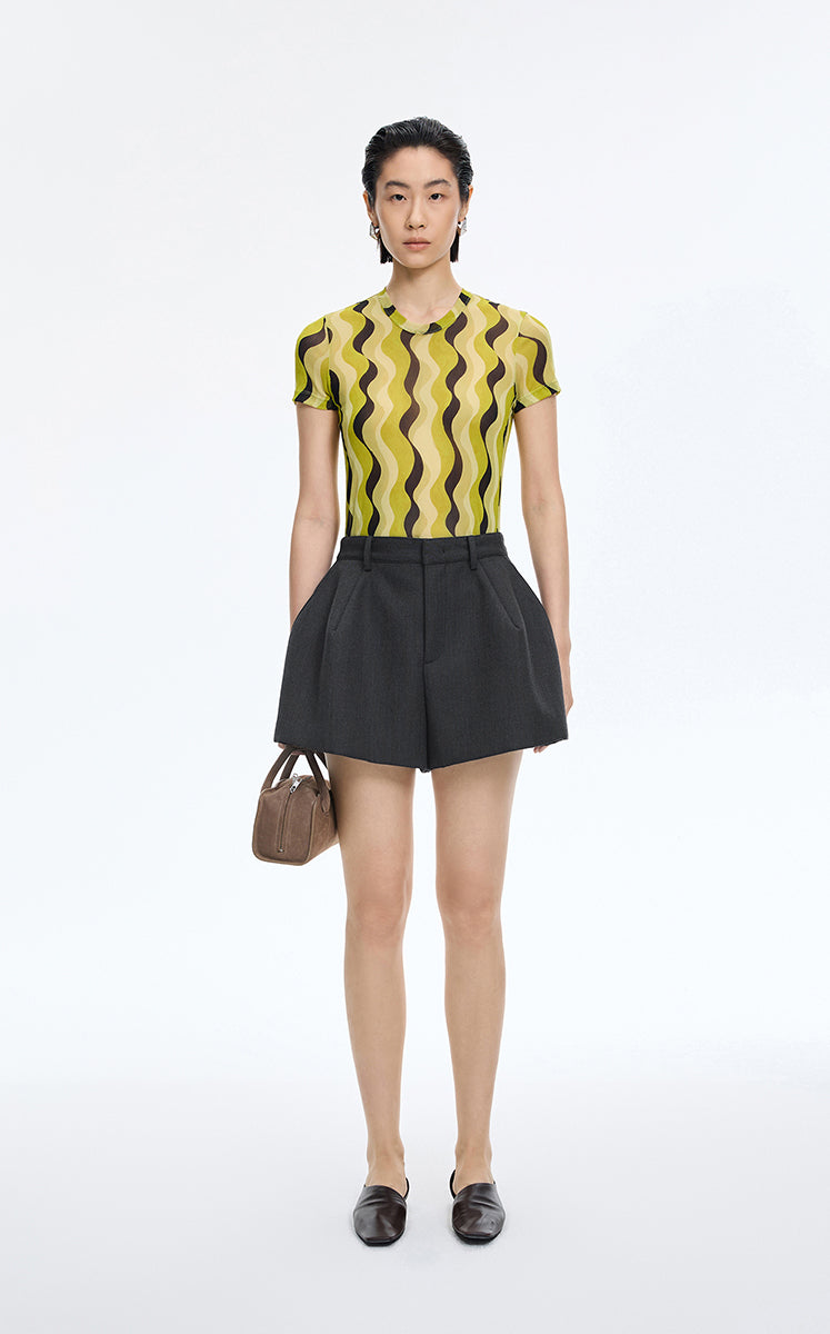 Shorts / JNBY Oversize Ultra-short flared Shorts Charcoal-1