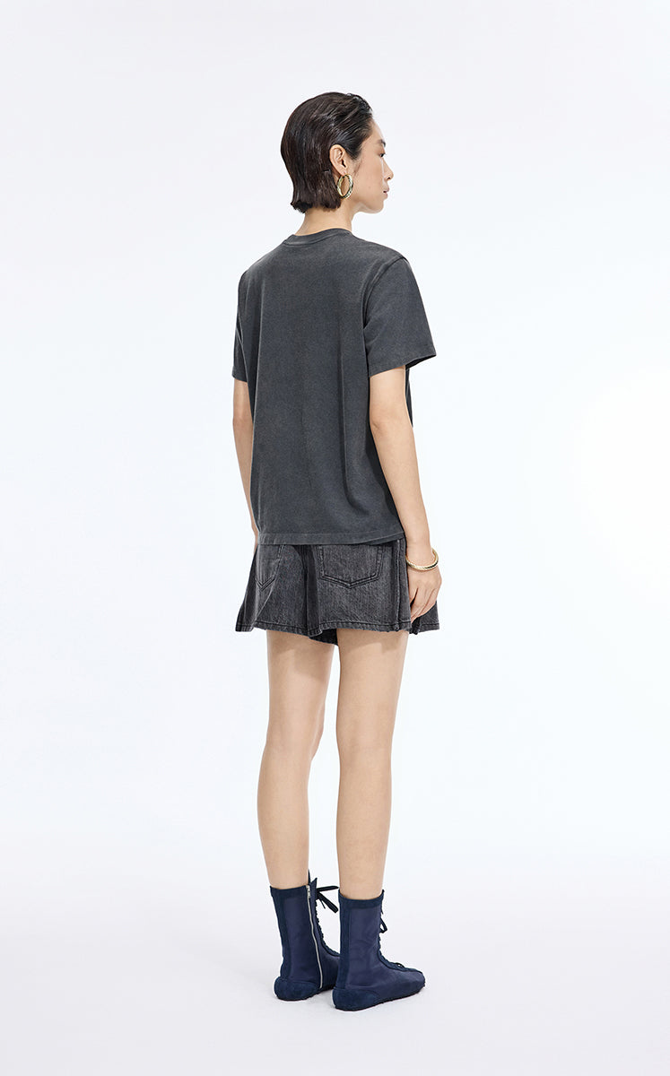 Shorts / JNBY Rolled-Hem Denim Shorts Dark Grey Denim-3