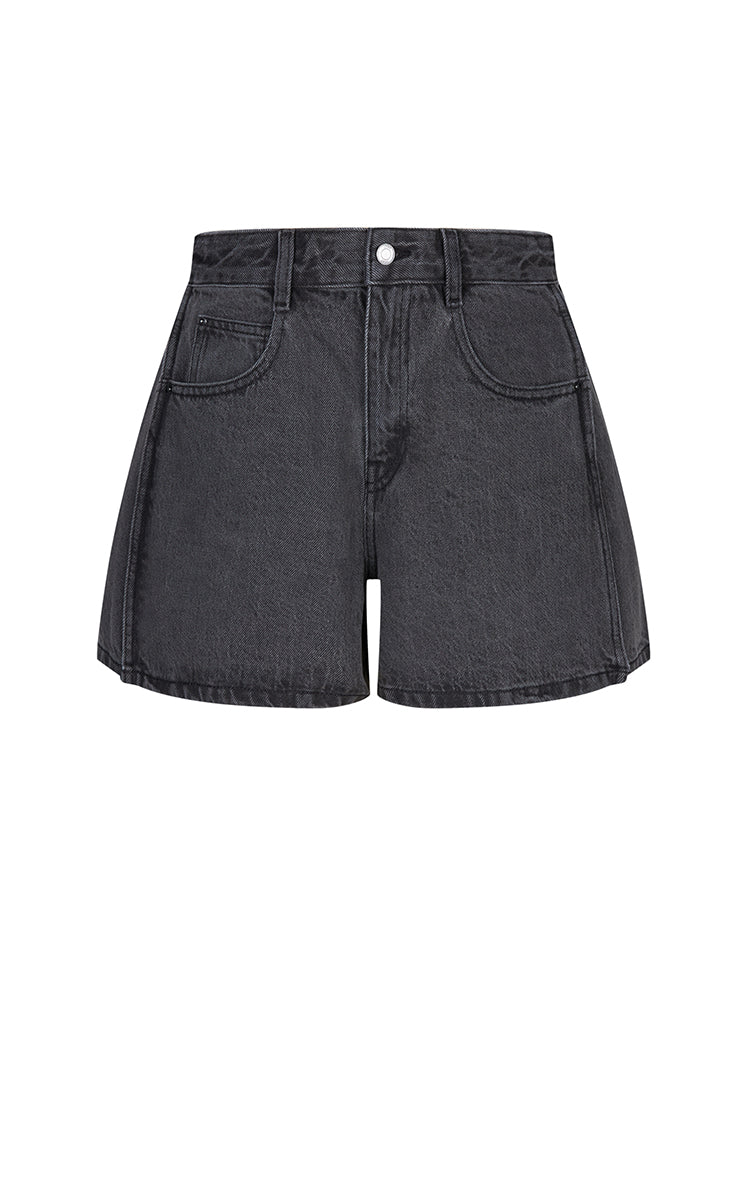 Shorts / JNBY Rolled-Hem Denim Shorts Dark Grey Denim-3
