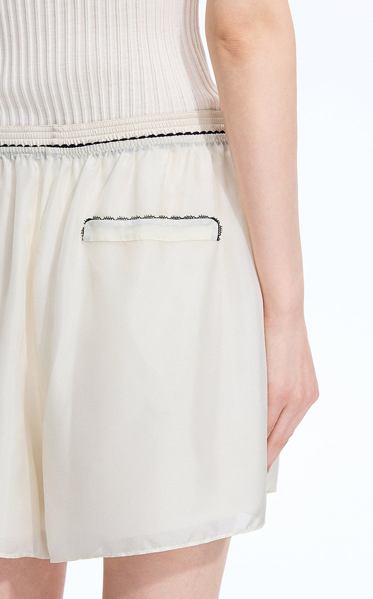 Shorts / JNBY Silk Wide-Leg Shorts Cream-1