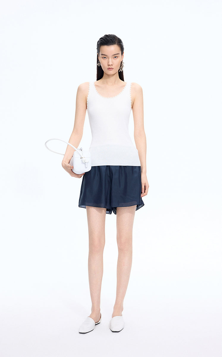 Shorts / JNBY Silk Wide-Leg Shorts Blue-2