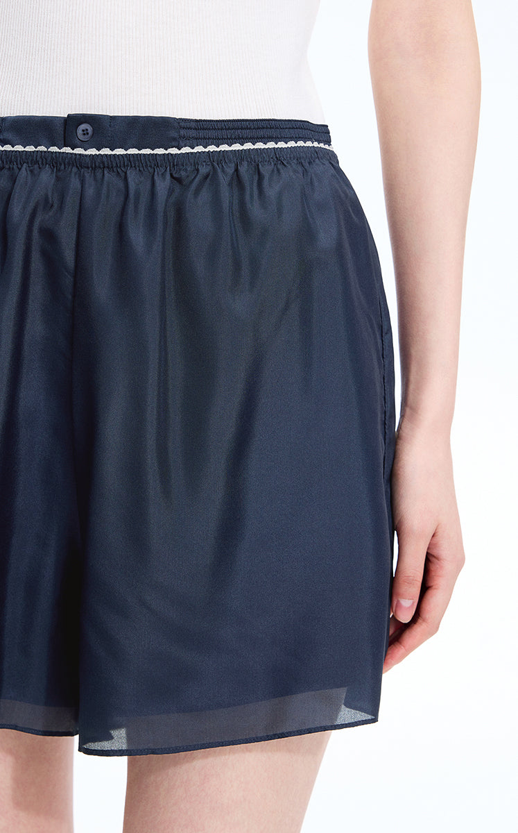 Shorts / JNBY Silk Wide-Leg Shorts Blue-2