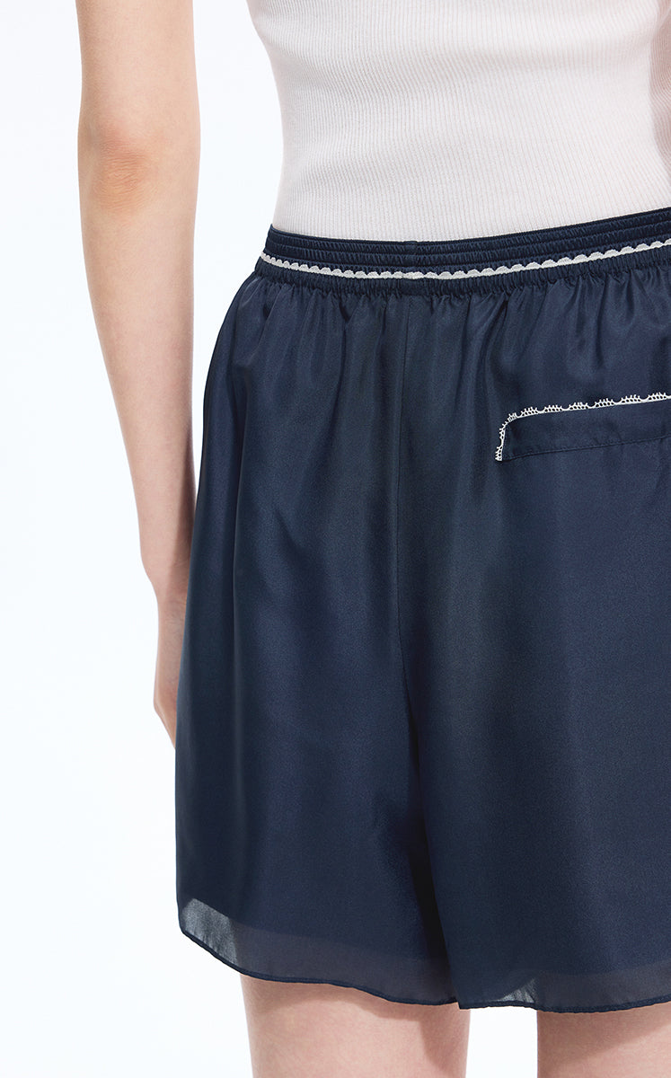 Shorts / JNBY Silk Wide-Leg Shorts Blue-2