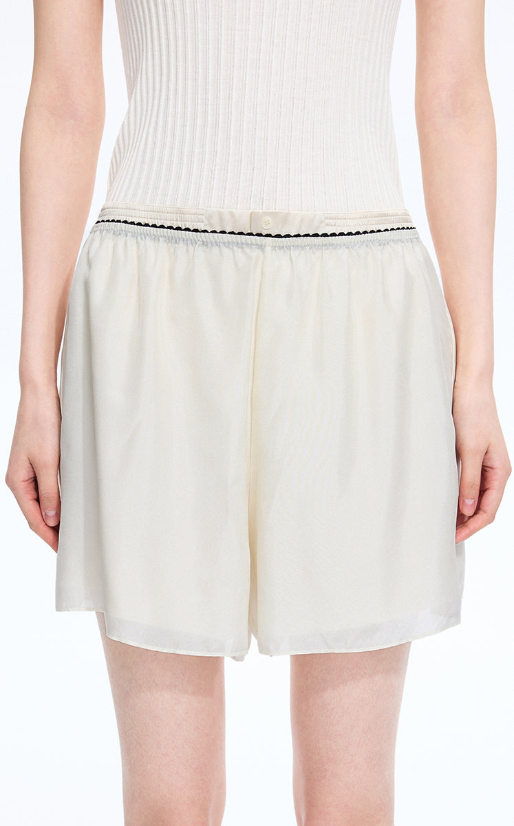Shorts / JNBY Silk Wide-Leg Shorts Cream-1