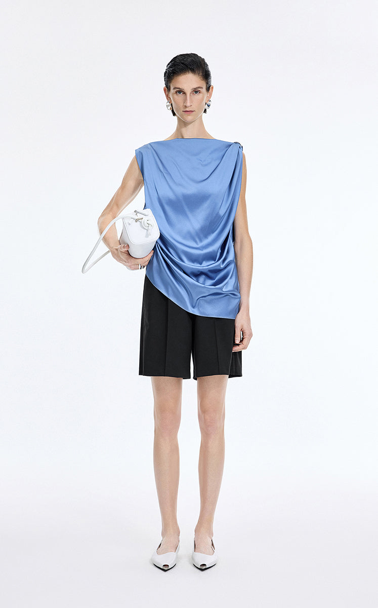 Shorts / JNBY Stretch Straight-Leg Tailored Shorts Black-1