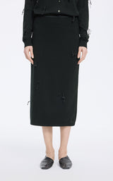 Skirt / JNBY 3D Floral Tassels Silk Blend Mid-Length Skirt