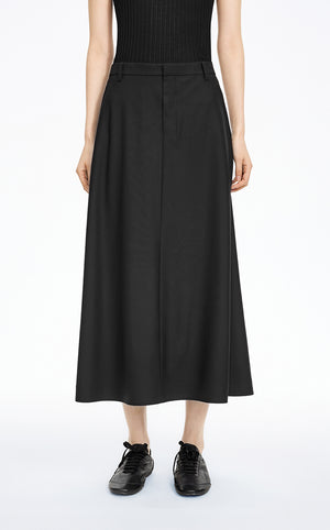 Skirt / JNBY A-Line Long Wool Blend Skirt Black