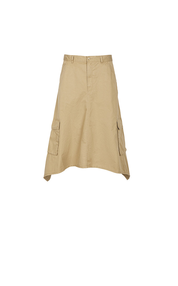 Skirt / JNBY Asymmetric Cotton Mid-Length Skirt