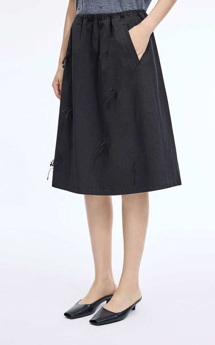 Skirt / JNBY Cotton A-Line Mid-Length Skirt
