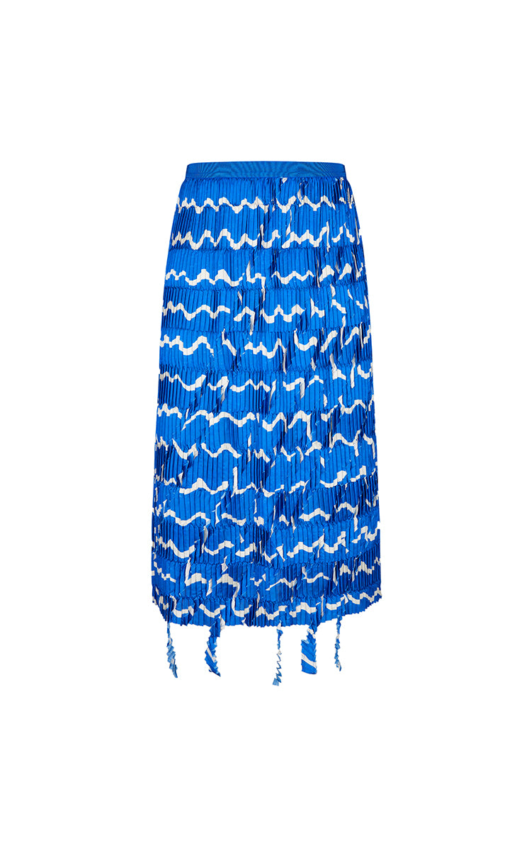 Skirt / JNBY Deformed Stripe Pleated Midi Skirt