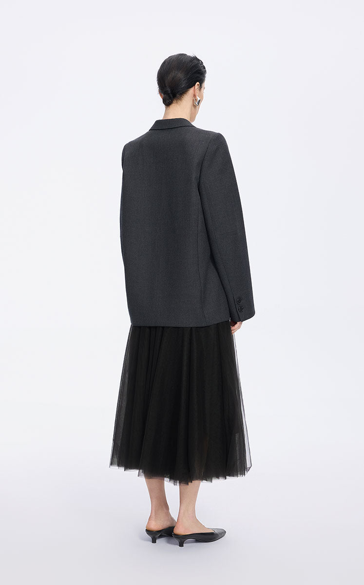 Skirt / JNBY Elegant Layered Midi Skirt