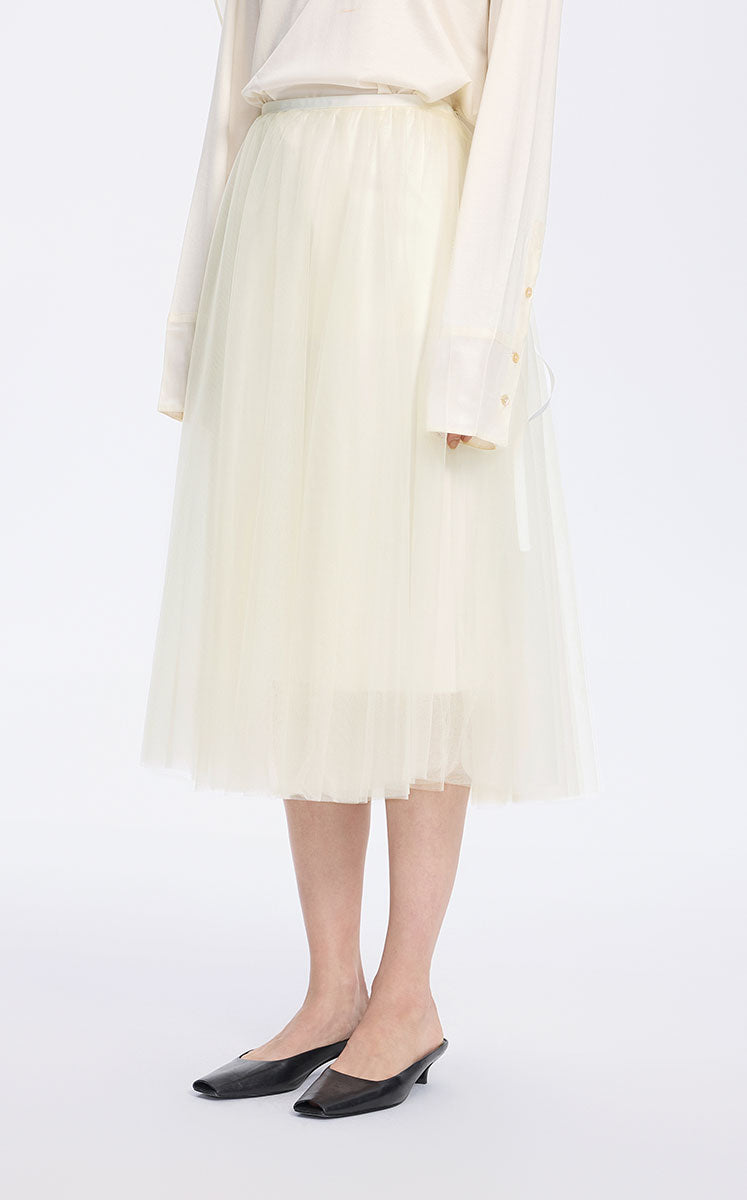 Skirt / JNBY Elegant Layered Midi Skirt