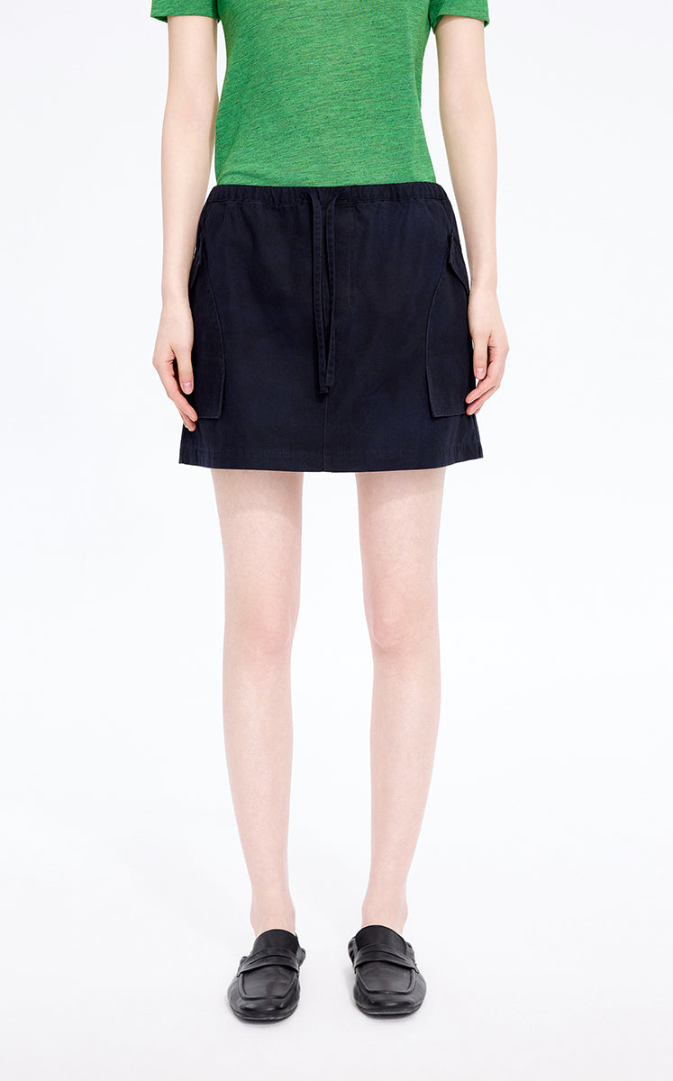 Skirt / JNBY Floral Print Cotton A-Line Mini Skirt Teal