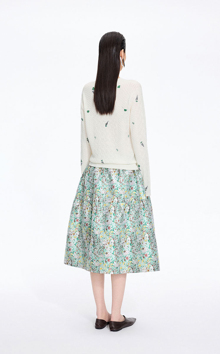 Skirt / JNBY Jacquard Balloon Midi Skirt
