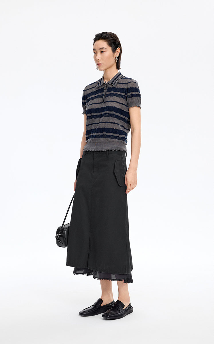 Skirt / JNBY Mid-Length Straight Cotton Skirt