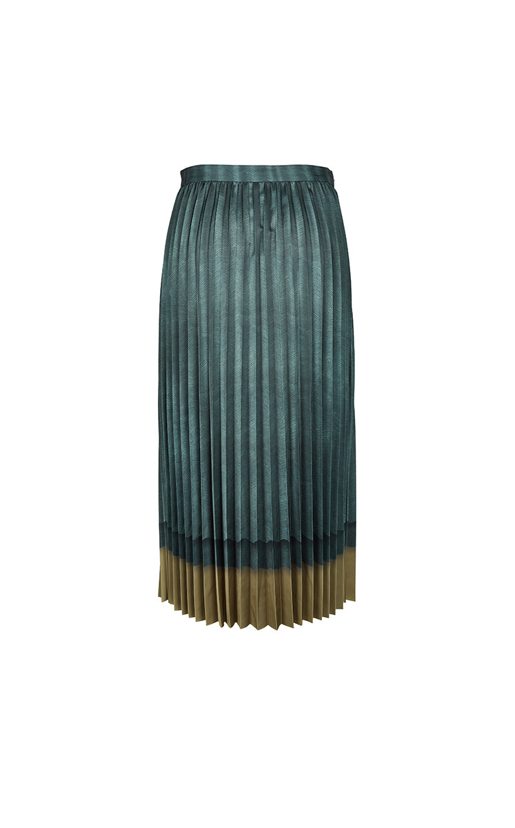 Skirt / JNBY Pleated A-Line Long Skirt with Wave Hem