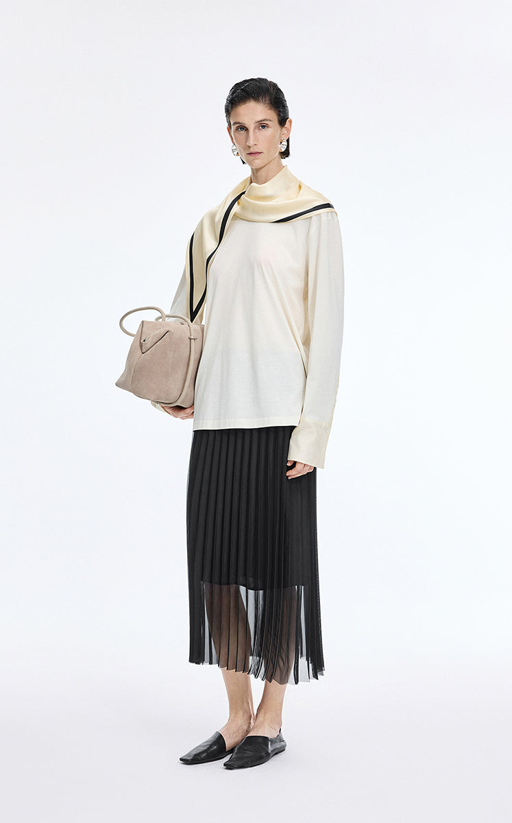 Skirt / JNBY Pleated Organza A-Line Maxi Skirt