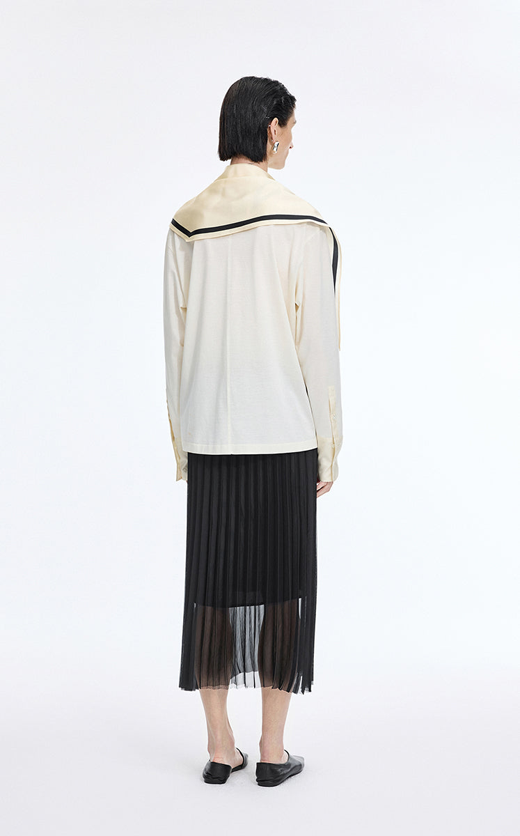 Skirt / JNBY Pleated Organza A-Line Maxi Skirt