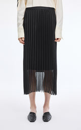 Skirt / JNBY Pleated Organza A-Line Maxi Skirt