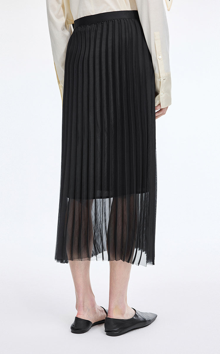 Skirt / JNBY Pleated Organza A-Line Maxi Skirt