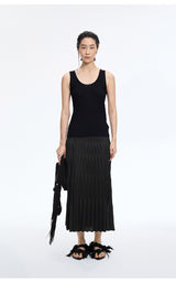 Skirt / JNBY Sculpted Pleated Maxi Skirt