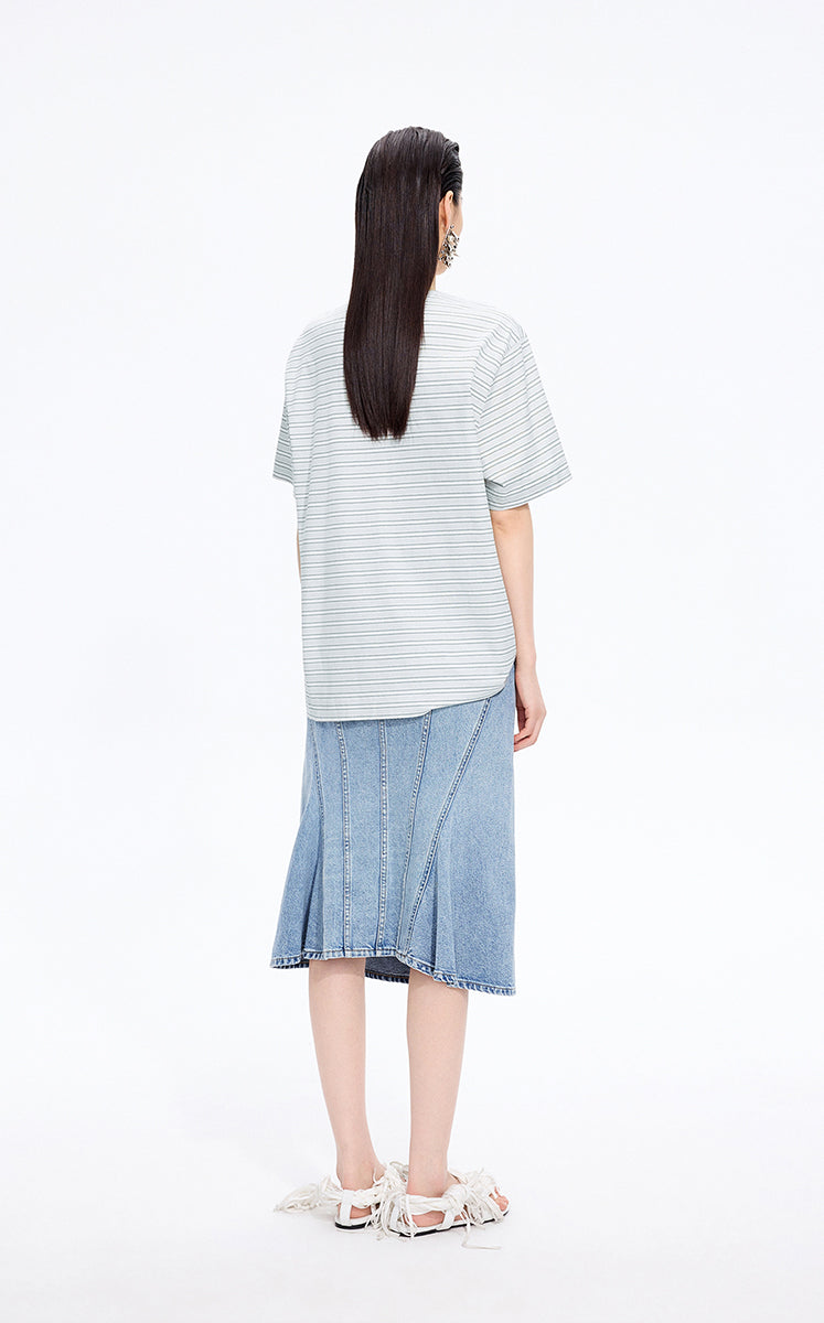 Skirt / JNBY Slight Stretch Mid-Length Denim Skirt