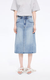 Skirt / JNBY Slight Stretch Mid-Length Denim Skirt