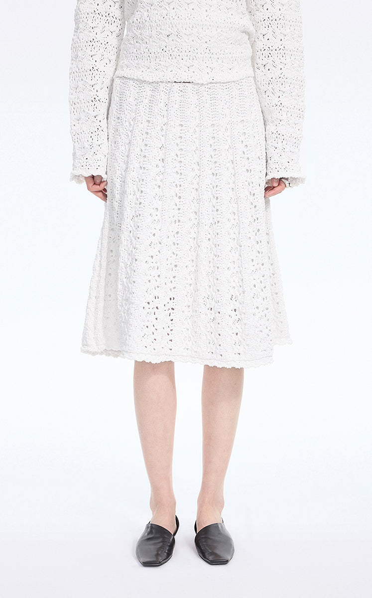 Skirt / JNBY Stretch A-Line Mid-Length Skirt White