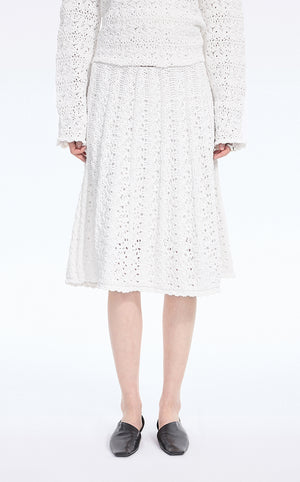 Skirt / JNBY Stretch A-Line Mid-Length Skirt White