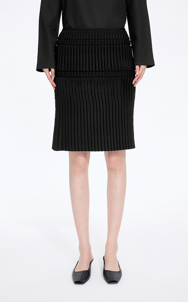 Skirt / JNBY Stretch A-Line Short Skirt Black
