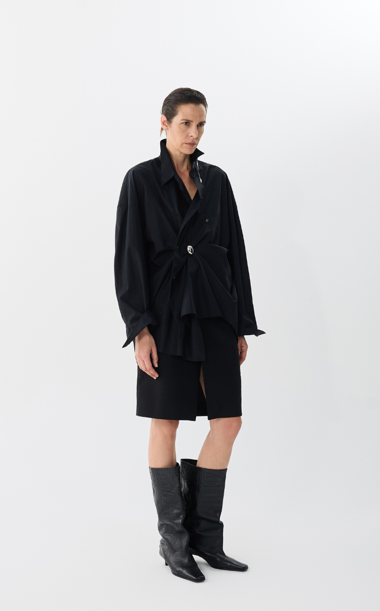 Skirt / JNBY Wool Blend Midi Skirt Black
