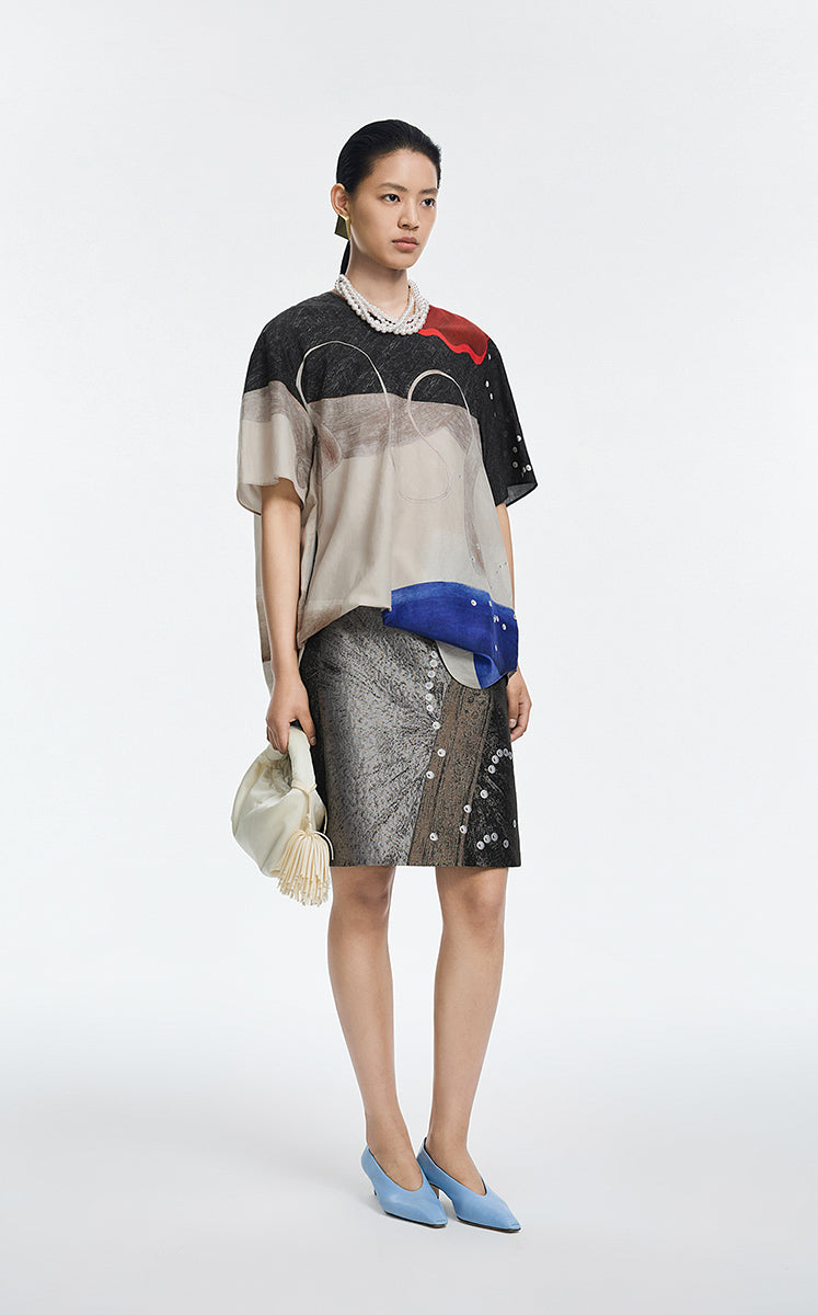 Skirt / JNBY Jacquard A-Line Mini Skirt
