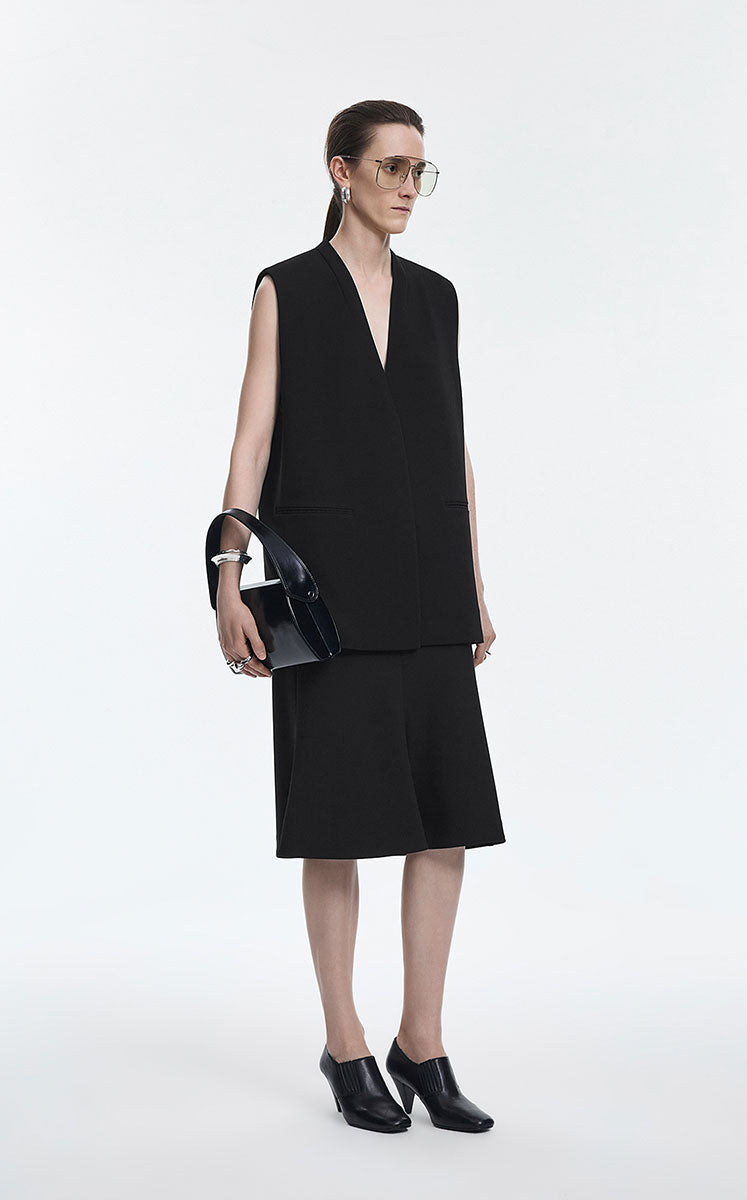 Skirt / JNBY Merino Wool Blend Midi Skirt Jet Black