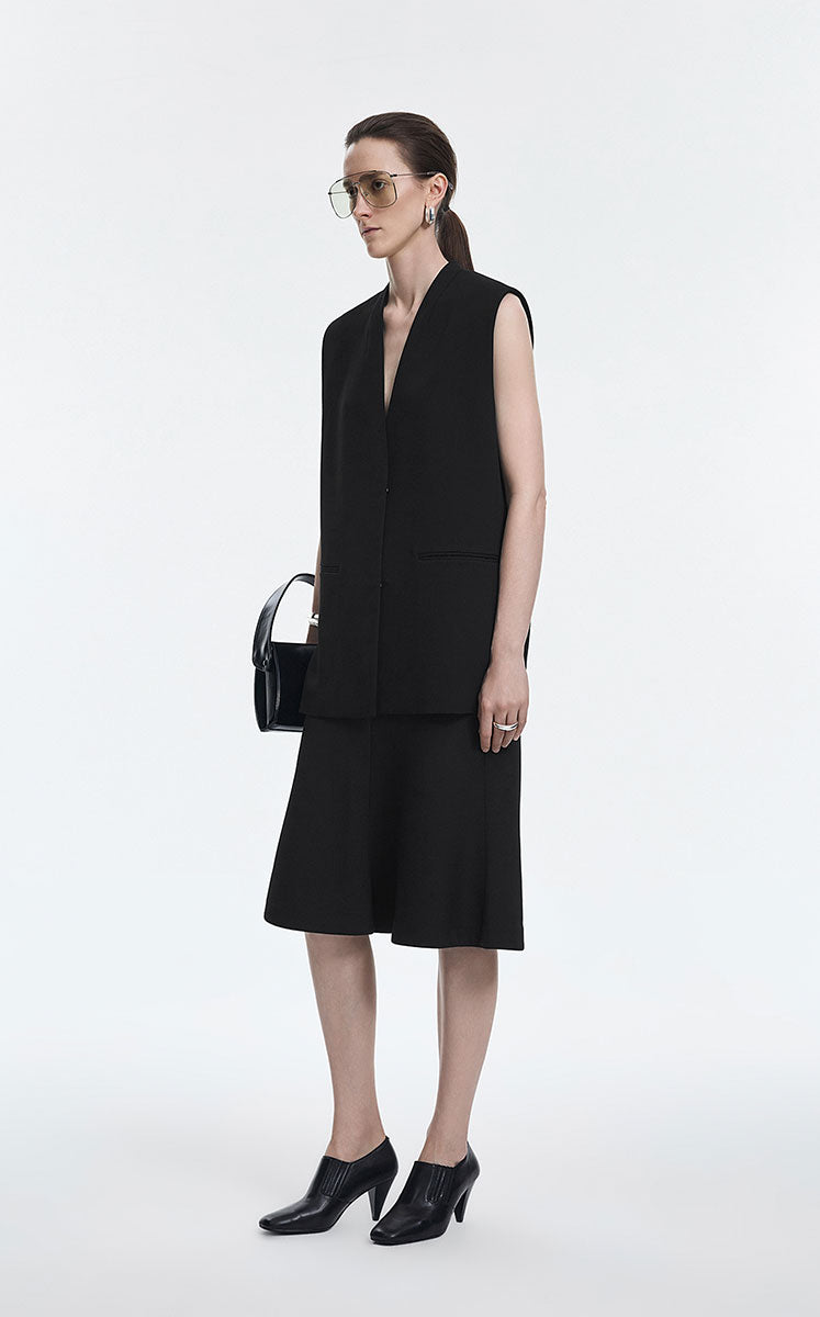 Skirt / JNBY Merino Wool Blend Midi Skirt