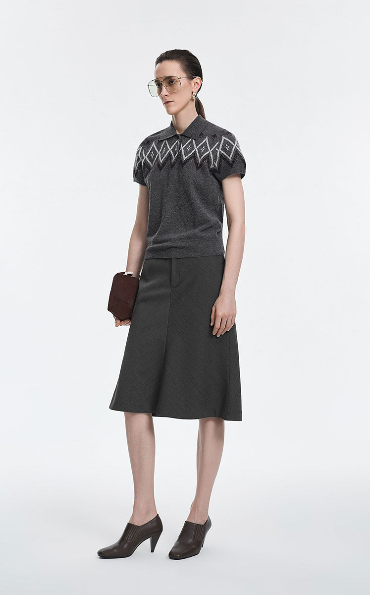 Skirt / JNBY Merino Wool Blend Midi Skirt